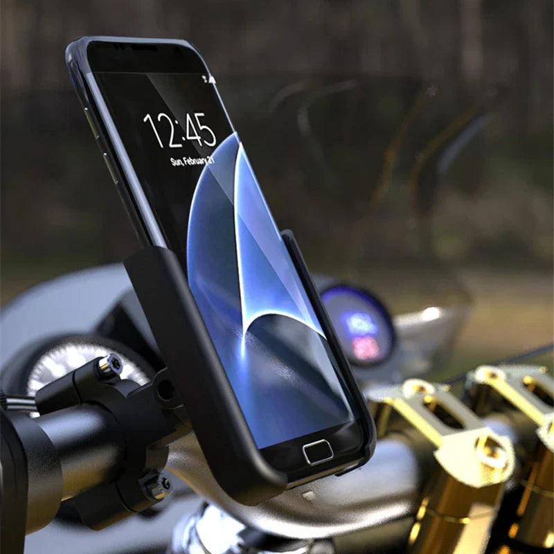 VIKEFON Aluminum Alloy Motorcycle & Bicycle Phone Holder – 4-7 inch Smartphone GPS Handlebar Mount
