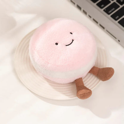 Cute Dessert Plush Toys – Soft Cake, Waffle, Pancake, Macaron, Éclair Stuffed Dolls for Kids Gift & Home Decor