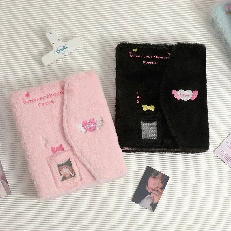 Plush Photo Card Binder - A5 Kpop Idol Cards Collect Book, Photocard Holder and Album, Book Binding Machine Compatible Card Supplies