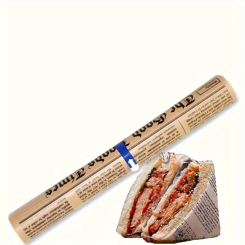 Parchment Baking Paper – Food Grade Grease Paper for Bread, Sandwich, Burger, Fries & Cookies, 5 Meters