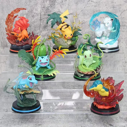 Pokemon Vulpix Anime Figure – PVC Scene Version Collectible Toy Mystery Surprise Box Gift for Kids