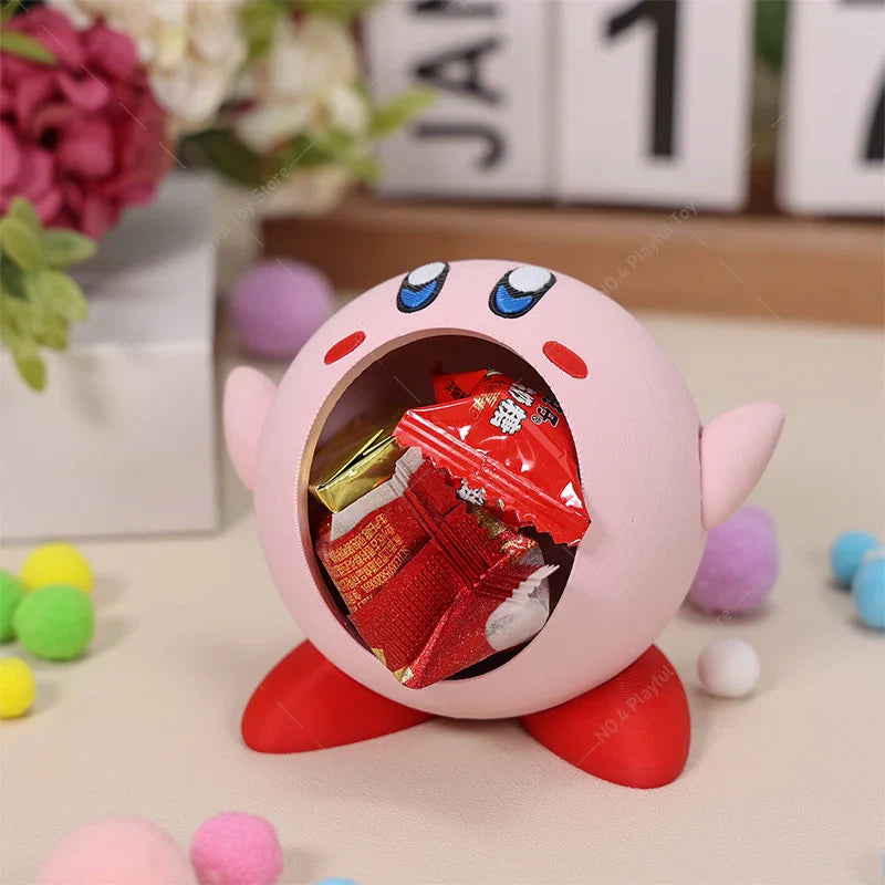 3D Printed Kirby Figures – Pink, Blue, Yellow & Red Cute Anime Doll Models for Desktop Decor & Gifts