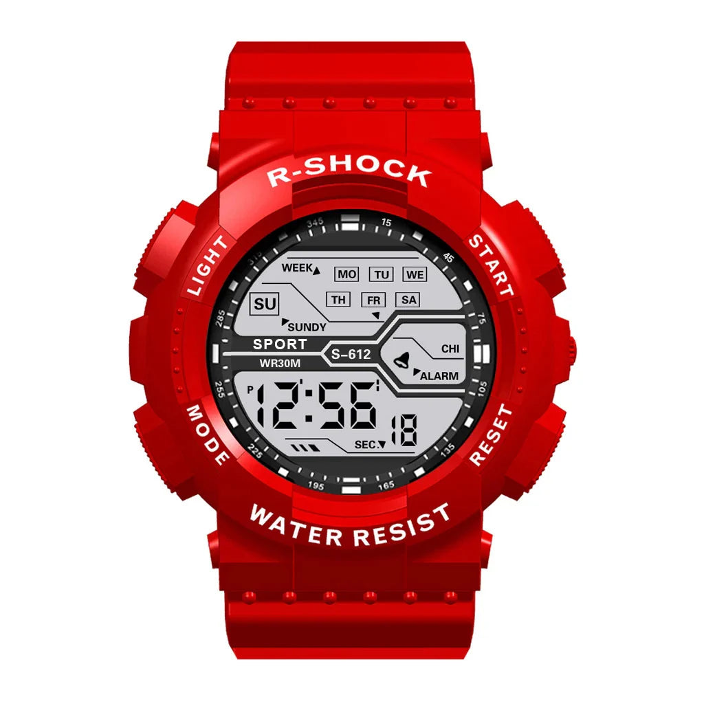 Men's Outdoor Sports Watch – Waterproof LED Military Digital Wristwatch with Luminous Large Screen