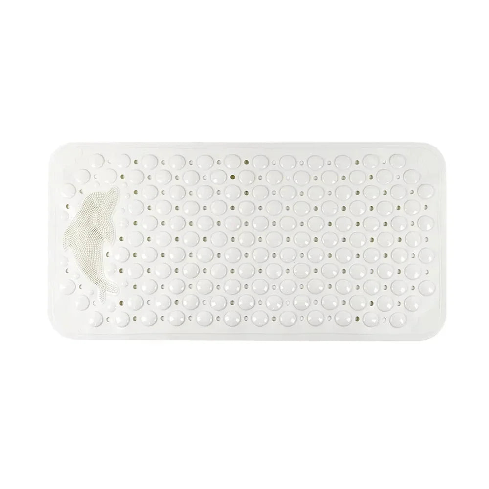 Dolphin Rectangular Non-Slip Bath Mat – 35x70cm PVC Anti-Skid Bathroom & Bathtub Foot Rug