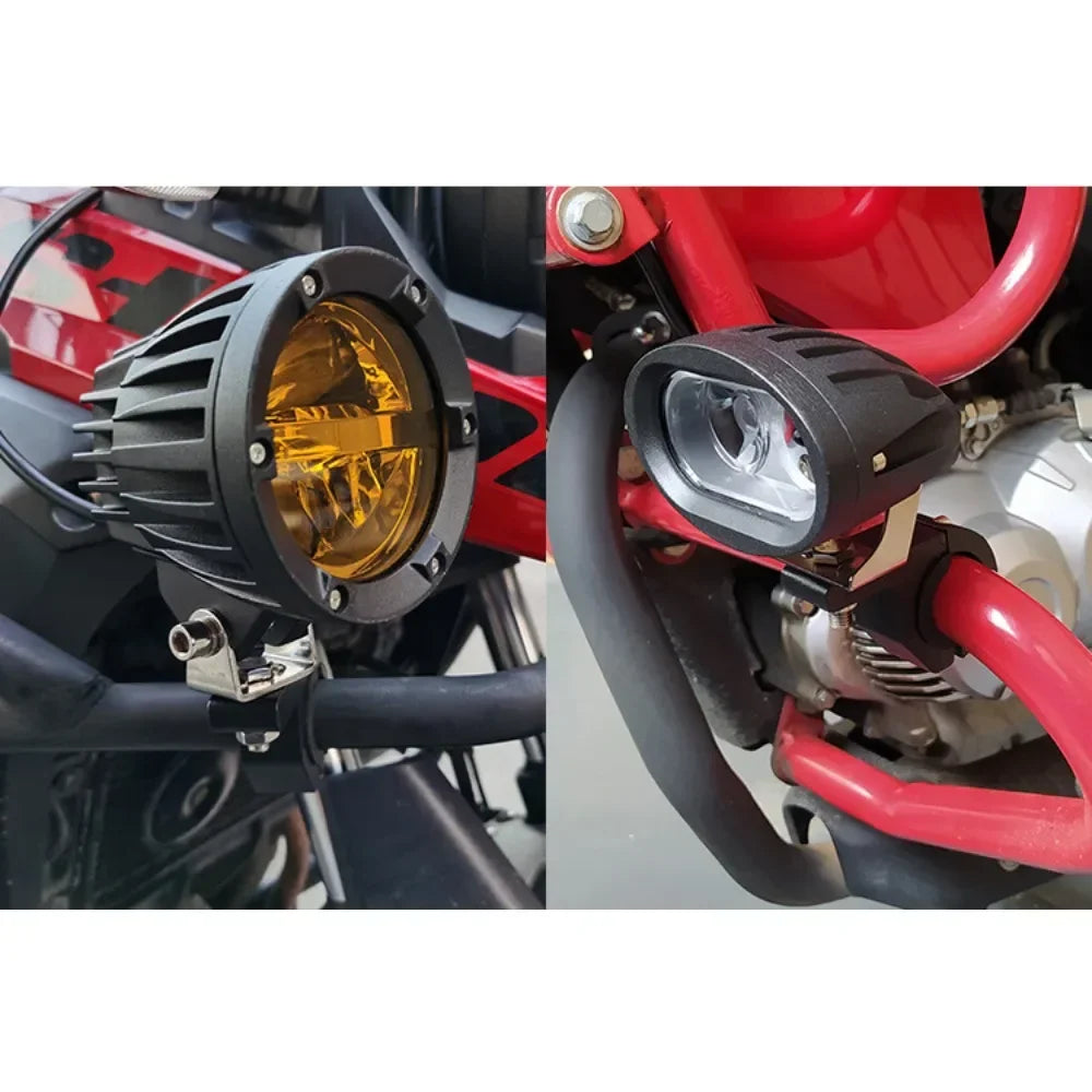 Adjustable Motorcycle Headlight Mount Bracket - 19mm-26mm Motorbike Lamp Holder Support Spotlight Installation Accessory