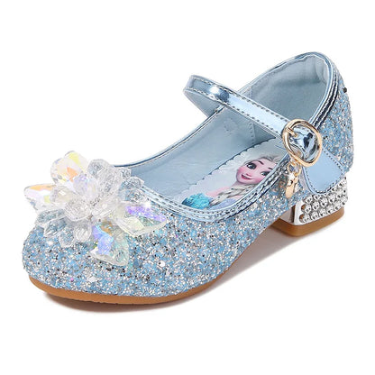 2024 Spring Girls' Elsa Princess Shoes - Ice and Snow Romance Crystal Sandals for Kids
