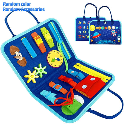 Montessori Busy Board for Toddlers – Sensory Toy for Preschool Learning & Fine Motor Skills, Travel Activities for Boys