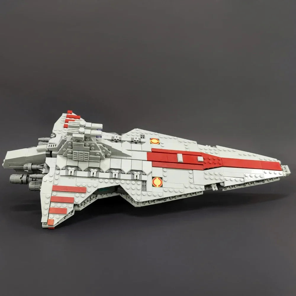 High-Tech MOC Venator Attack Cruiser – Starship Building Blocks Model, Fighter & Destroyer Space Toy