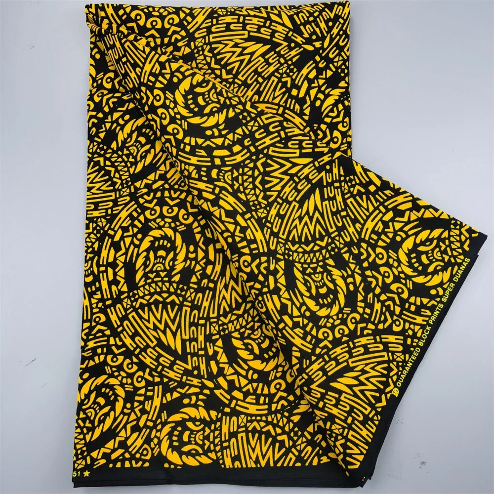 African Ankara Wax Print Fabric - 100% Cotton Nigerian Designer Pagne for Sewing & DIY Party Dresses