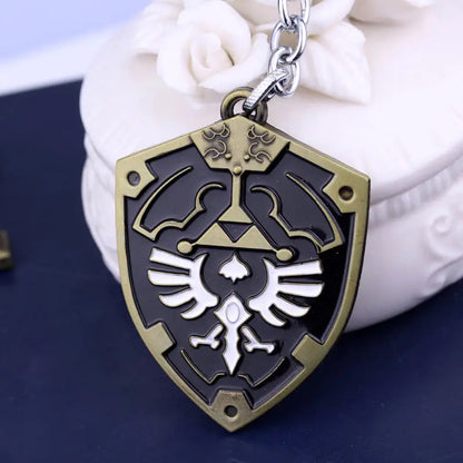 Zelda Shield Keychain – Enamel Metal Symbol Pendant Keyring for Men & Fans Gift