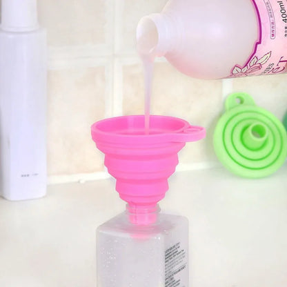 Folding Silicone Engine Funnel - Automotive & Home Use Liquid Funnel for Detergent & Tools