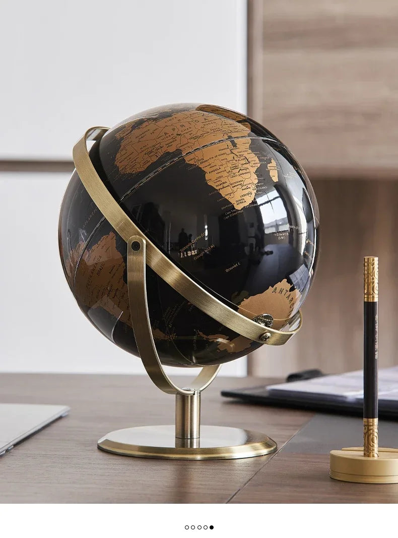 Rotating World Globe with Metal Base – Educational Geography Globe for Children, Classroom Learning Stand