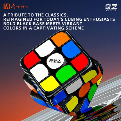 Qiyi M Pro Art Edition 3x3 Magnetic Speed Cube - Stickerless Magic Cube Puzzle Toy