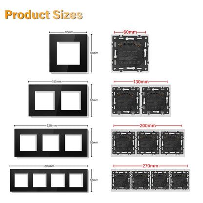 BSEED Zigbee Smart Wall Switch Parts – EU Power Outlet & Glass Frame DIY Combo