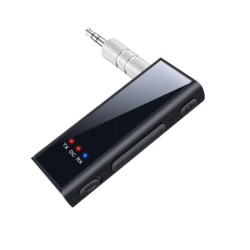 Bluetooth 5.4 Audio Transmitter Receiver – 3.5mm AUX Wireless Adapter with Mic & TF Card Support for Car, TV, PC