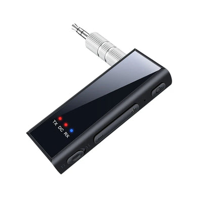 Bluetooth 5.4 Audio Transmitter Receiver – 3.5mm AUX Wireless Adapter with Mic & TF Card Support for Car, TV, PC