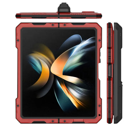 Heavy Duty Metal Shockproof Case for Samsung Galaxy Z Fold 6/5/4 – Anti-Fall Silicone Bumper Cover with PET Screen Protector
