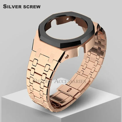 GEN4 Casioak GA2100 Mod Kit – Stainless Steel Case, Bezel, and Rubber Strap Replacement for G-SHOCK GA2100/GA2110