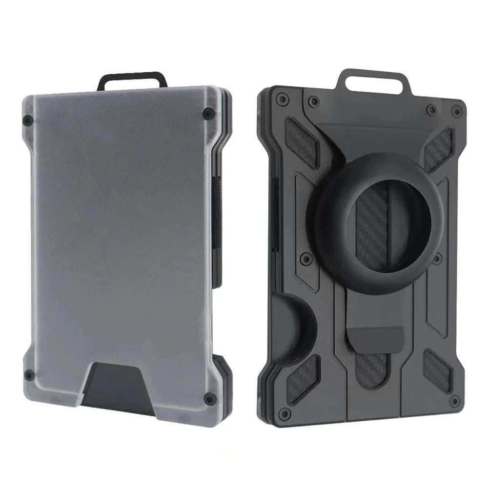 Men’s AirTag Wallet – Aluminum Money Clip Card Holder with Strap, Protective AirTag Carteira Masculina Billeteras