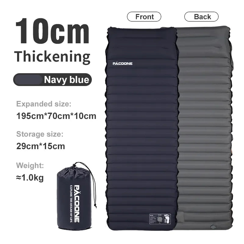 Thick Ultralight Self-Inflating Camping Mattress - Outdoor Air Mattress with Built-In Pump for Travel, Hiking, Fishing