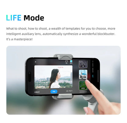 TOKQI M01 3-Axis Handheld Gimbal Stabilizer – Anti-Shake Foldable Holder, Selfie Tripod with Fill Light for iPhone & Smartphones
