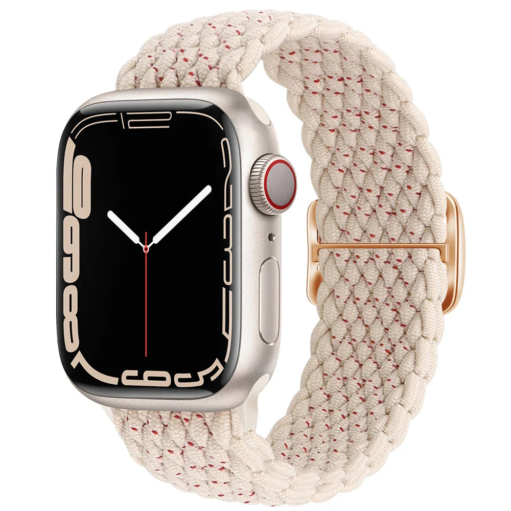 Braided Solo Loop Apple Watch Band – Adjustable Nylon Strap for iWatch Series SE, 4–8 & Ultra (40mm–49mm) Bracelet Wristband