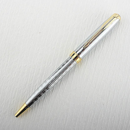 Luxury 0.7mm Metal Rollerball Pen – Blue Ink Gold Steel Signature Pen for Office & School Writing