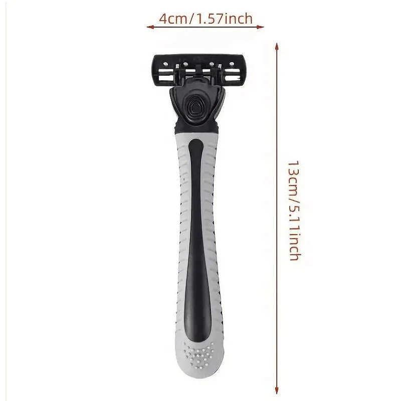 Premium 3-Layer Stainless Steel Safety Razor – Replaceable Blades for Smooth Shaving Men & Women