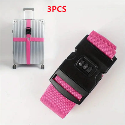 Adjustable Anti-Theft Luggage Strap — Password Lock Baggage Belt for Suitcase & Travel Bags