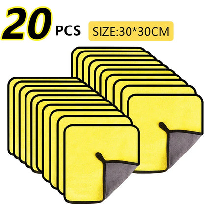5/10/15/20PC Microfiber Car Cleaning Towels – High Absorption Multipurpose Cloths for Car Wash & Kitchen Cleaning