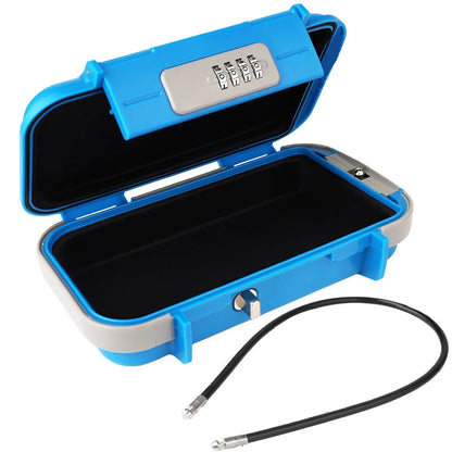 Portable Travel Safe Lock Box – Waterproof Anti-Theft Gym & Beach Box with Combination Lock and Removable Chain