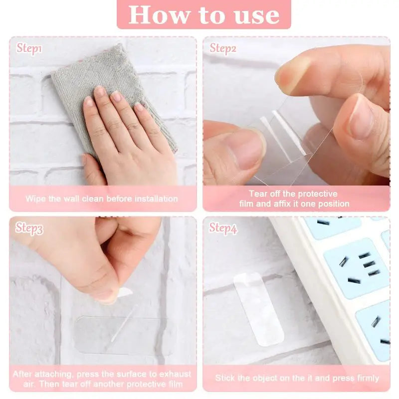 Double-Sided Nano Adhesive Tape – Reusable Super Strong Transparent Waterproof Wall Mount Sticker