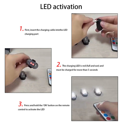 Wireless RGB LED Strobe Lights – Warning & Position Lights for Aircraft, Helicopters, and Motorcycles