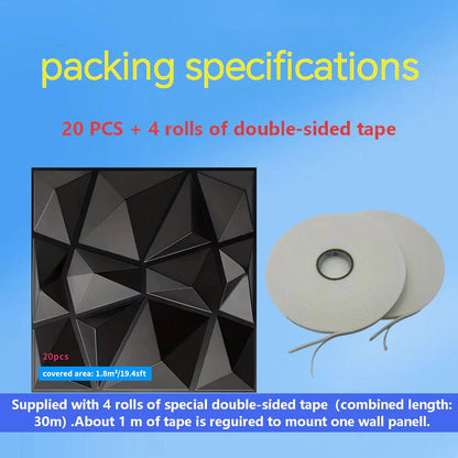 20PCS 3D Wall Panels 30x30cm Decorative Wall Tiles – Modern Peel & Stick Wall Decor for Living Room, Bedroom, Office & Hotel