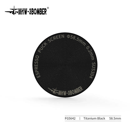 MHW-3BOMBER Espresso Puck Screen – 51/53/58.5mm Reusable Stainless Steel Coffee Filter, 0.8/0.2mm Thickness Coffee Tool