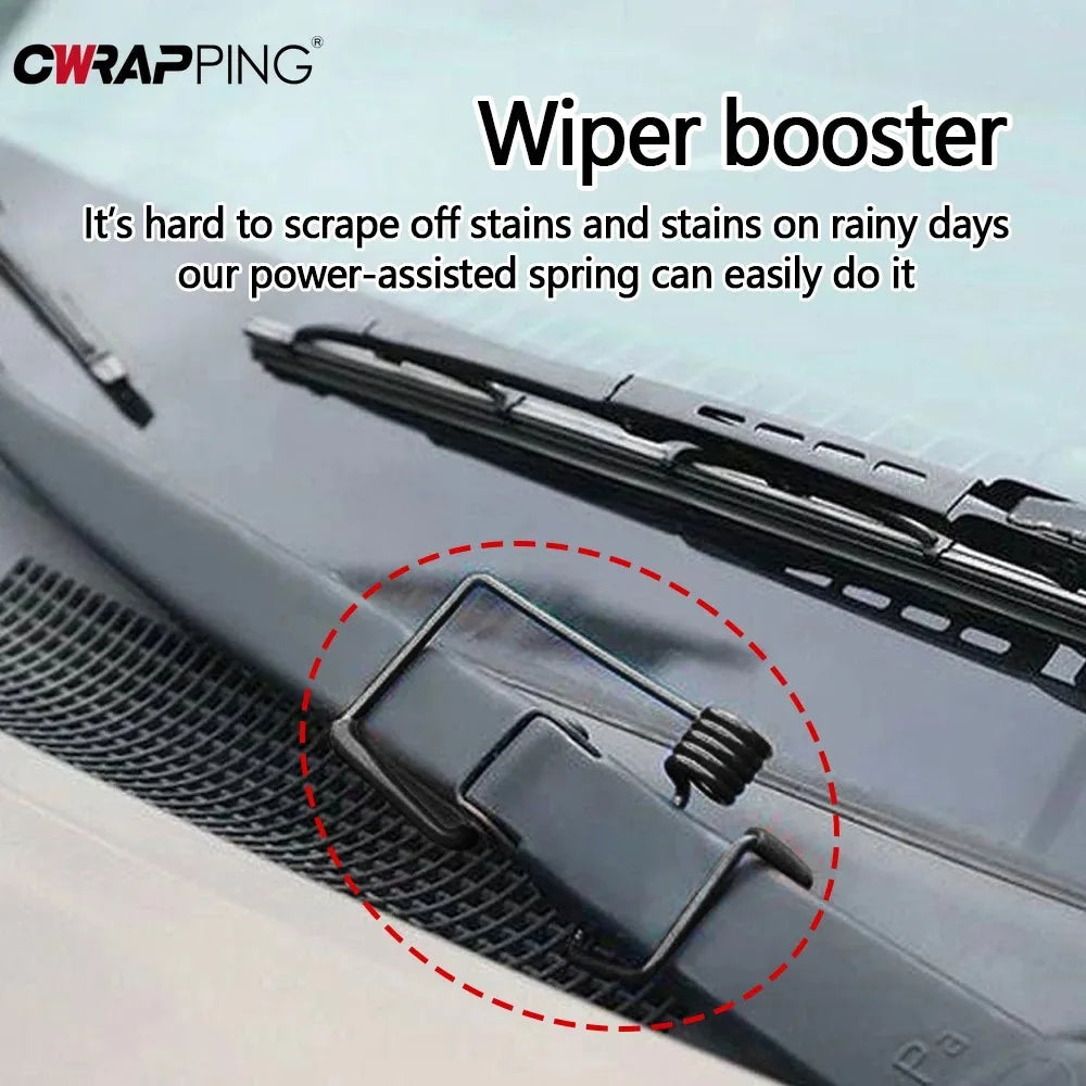 2PCS Car Wiper Booster Springs - Universal Rubber Alloy Windshield Wiper Arm Protectors
