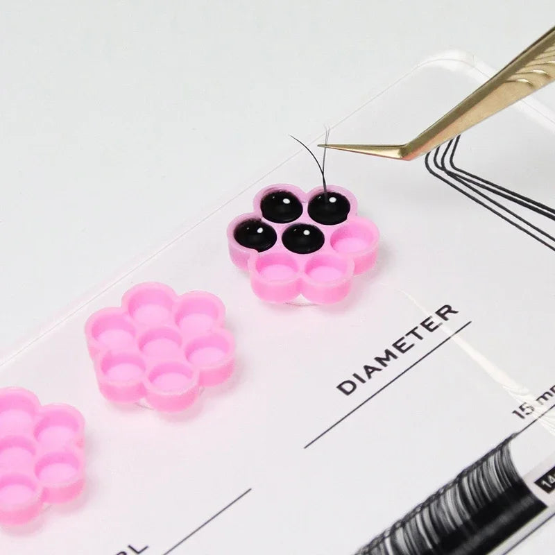 Eyelash Extension Magnetic Scale Holder – Acrylic Lash Board, Glue Pallet Cup & Hygienic False Eyelash Pad Makeup Tools