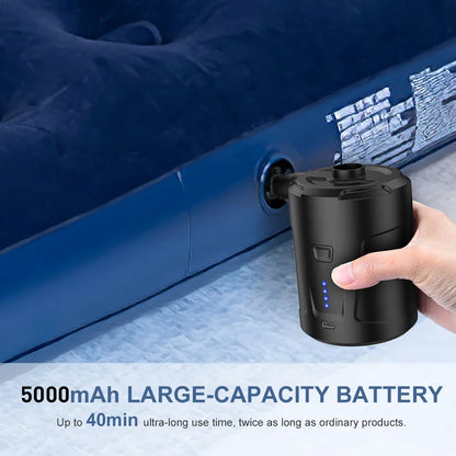 5200mAh Portable Car Air Compressor: USB Charging Quick Inflatable Pump - Wireless Electric Pump for Sofa, Mattress, Swimming Ring, Pool
