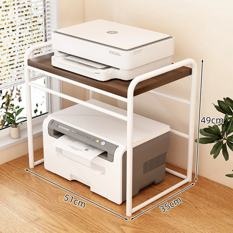 Office Printer Stand & Desktop Organizer – Foldable Multifunctional Shelf for Copier, Files & Space-Saving Storage
