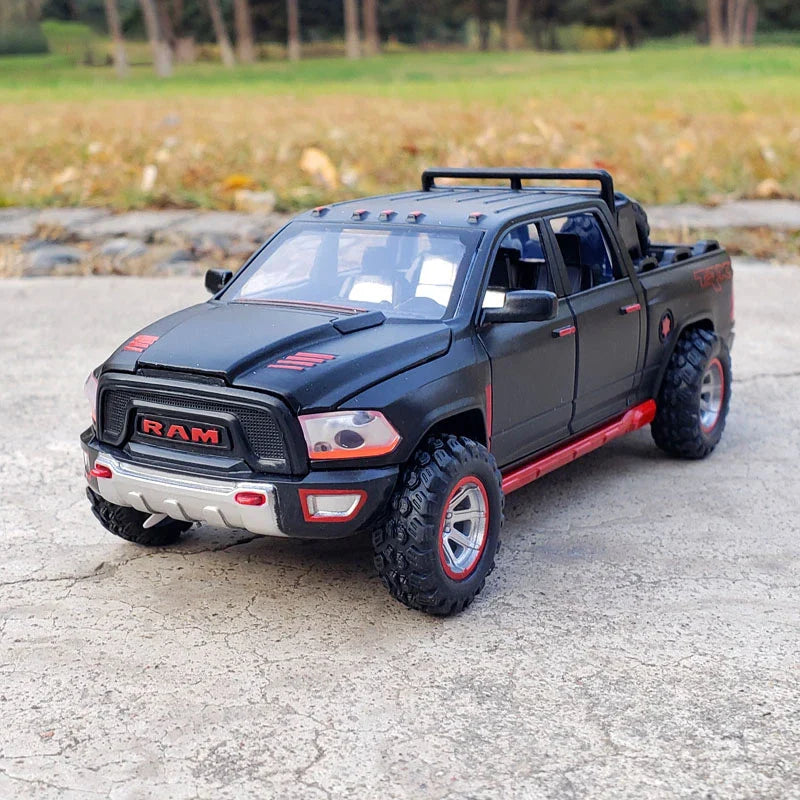 1:32 RAM Pickup Truck Alloy Model – Sound, Light & Spring-Back Action Toy for Kids’ Adventure Play