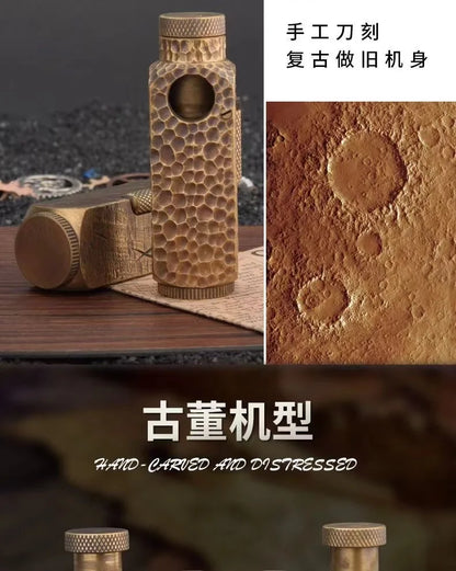 Handmade Brass Carved Trench Kerosene Lighter – Vintage Flamidor Gasoline Lighter, Heavy Men's Smoking Gift Collection