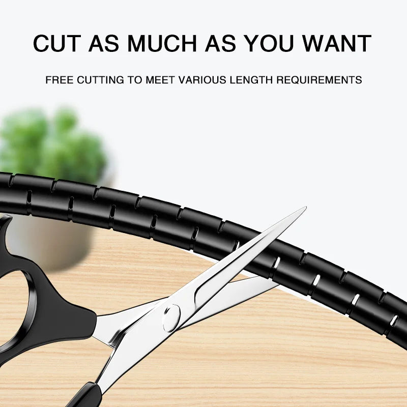 2M Spiral Cable Protector — Wire Organizer Tube for Computer Cords, Cable Management Clip, 10/16/22/28/32mm