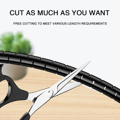 2M Spiral Cable Protector — Wire Organizer Tube for Computer Cords, Cable Management Clip, 10/16/22/28/32mm