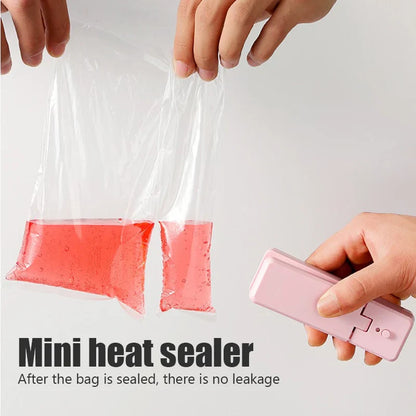 Rechargeable 2-in-1 Mini Bag Sealer with Cutter Knife - USB Chargable, Portable Heat Sealer for Plastic Bag Food Storage