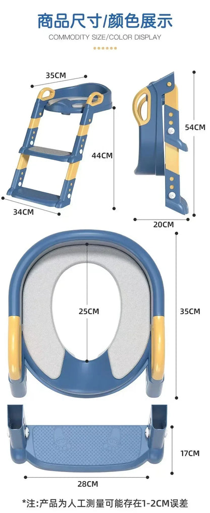 Children's Toilet Seat & Step Stool – Folding Toilet Ring with Stairway for Boys & Girls