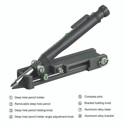 Multi-Function Scribing Ruler and Contour Gauge - Carpentry and Construction Measuring Tool with Scribe Compass for Woodworking