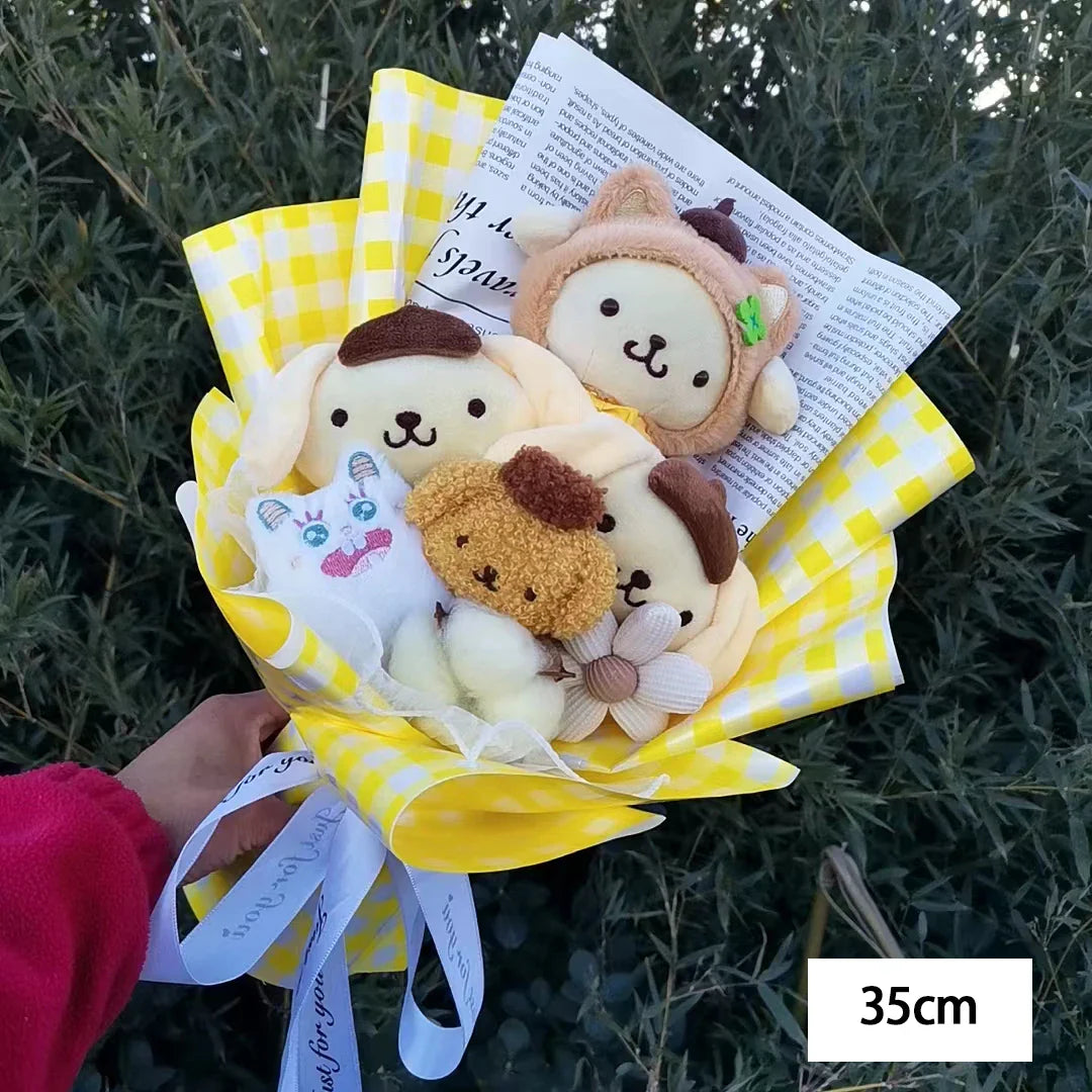 Hello Kitty Plush Bouquet — Anime Rose Soap Flowers for Wedding & Home Decor