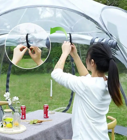 Camping Star Transparent Folding Tent – 4-8 Person Portable Spherical Tent, Rain/Windproof, Quick Opening for Outdoor Use
