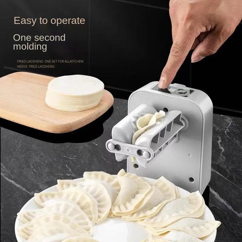 Automatic Electric Dumpling Machine - Home Kitchen Dumpling Maker with Rapid Prototyping Mold, Spoon, and Brush