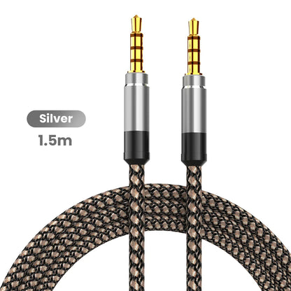 NNBILI 1.5M 3.5mm Audio Cable - Nylon Braid AUX Cable for Phone, MP3, Car Headset & Speaker Extension